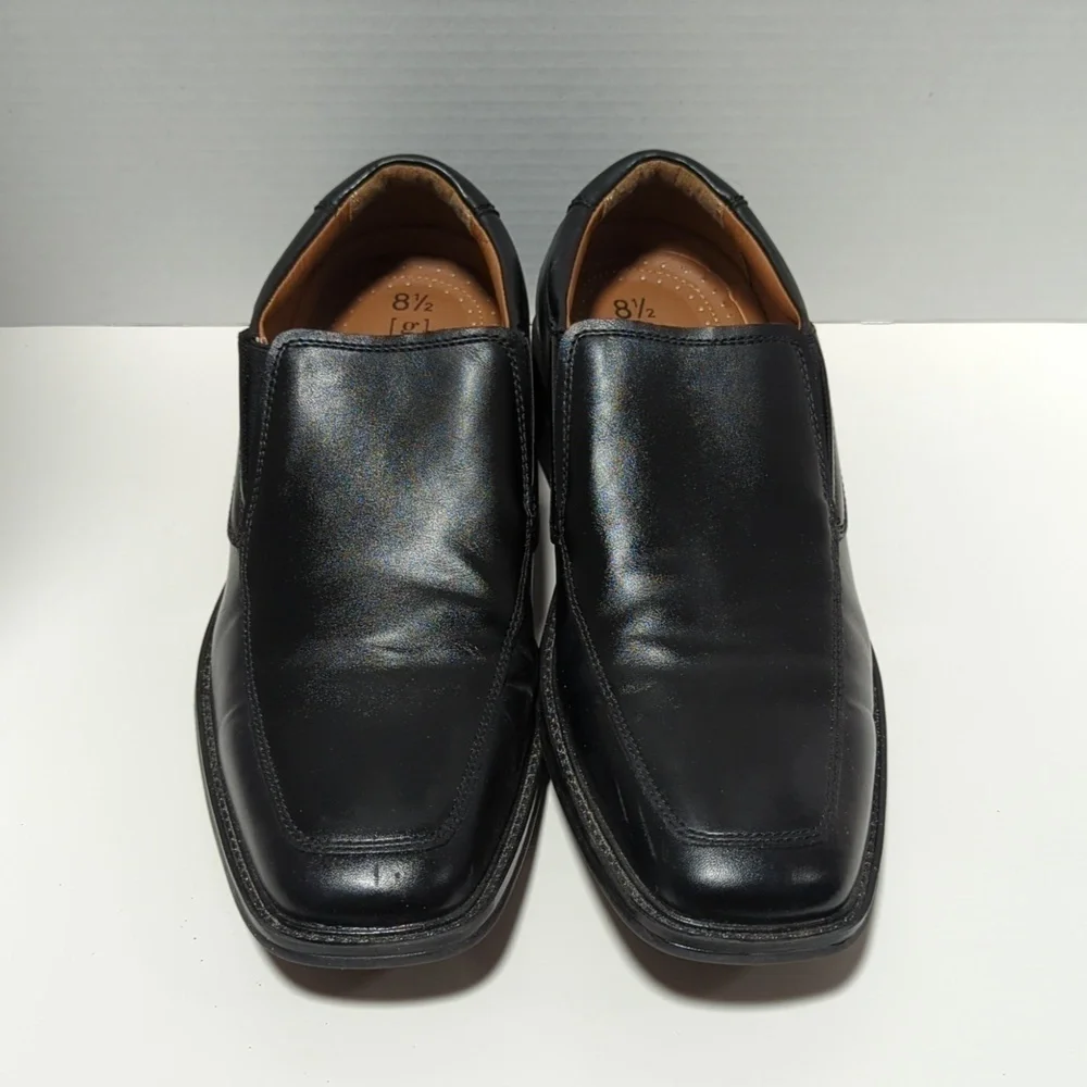 George Men's Slip On Sintetico Black Dress Shoes Size 8.5